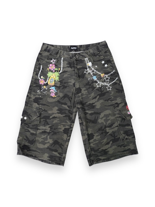 【PLANET STUDIO】Chain Print Camo Half Pants