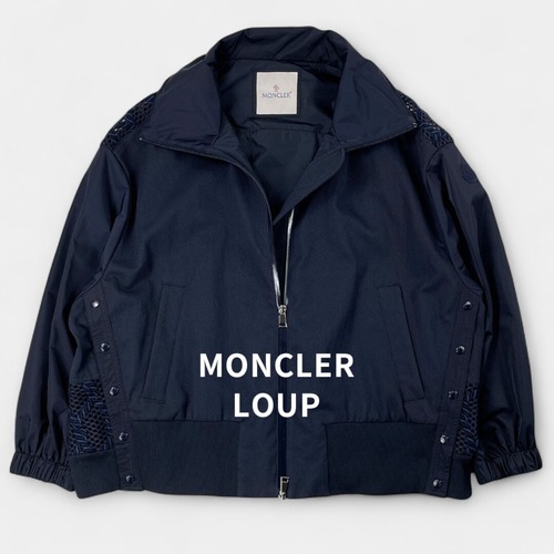 MONCLER モンクレール 22AW LOUP GIUBBOTTO レース 編み込み シースルー ナイロン ボンバー ジャケット ネイビー I10931A00111 / J&NREUSE レディース アウター