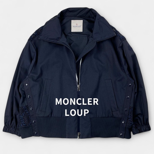 MONCLER モンクレール 22AW LOUP GIUBBOTTO レース 編み込み シースルー ナイロン ボンバー ジャケット ネイビー I10931A00111 / J&NREUSE レディース アウター