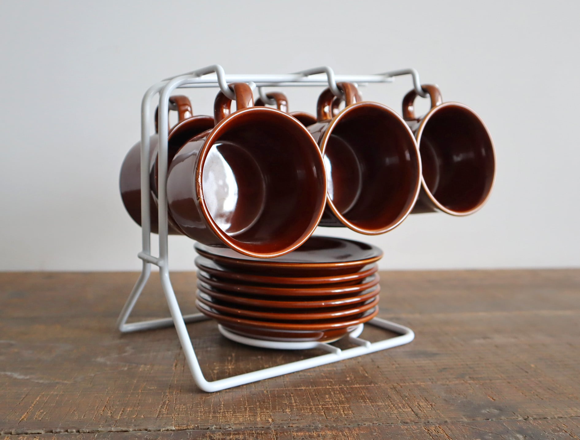 【送料無料】 カップ&ソーサー 収納スタンド付き 6客セットB