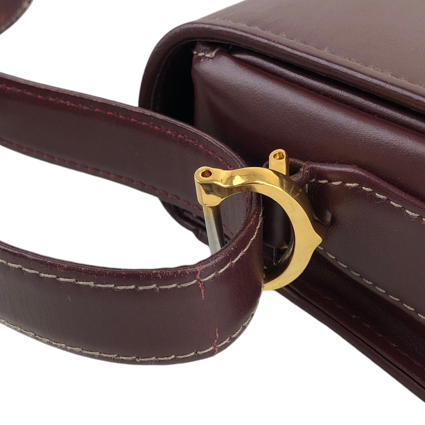 Cartier カルティエ ロゴ ショルダーバッグ ボルドー フラップ vintage