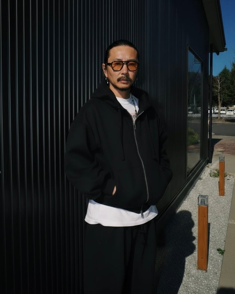 AG Hoodie Zip Up/Black | AMBERGLEAM