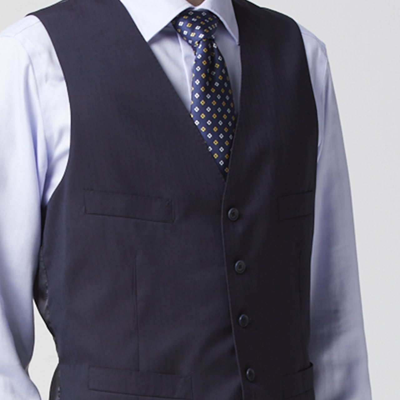 MEN ベスト ジレ ビジネススーツ ウールシルク 織柄ストライプ
