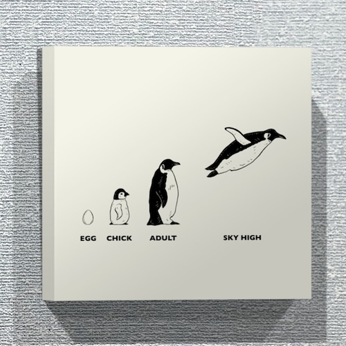 コウテイペンギンの成長図　ファブリックパネル