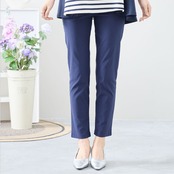 ストレッチストレートパンツ (M~L)(L~LL)ネイビー