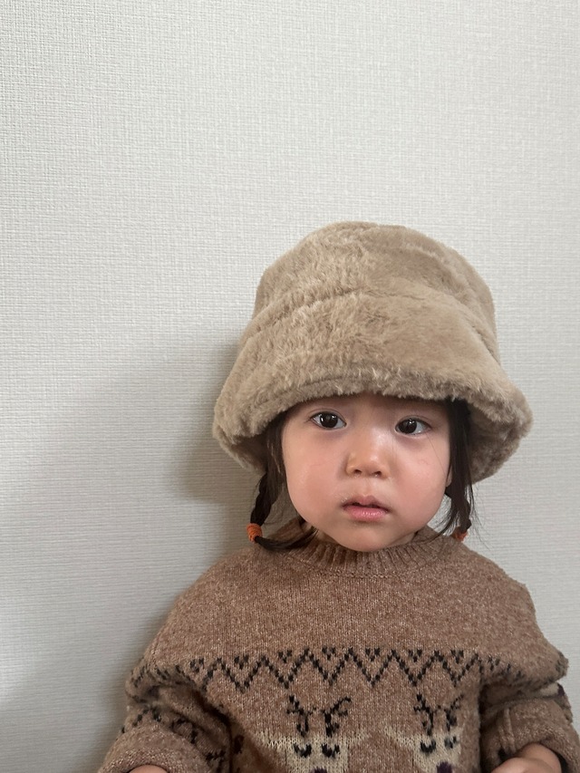 【即納】帽子 far bucket hat【送料無料】ファー　バケット　ハット キッズ帽子 キャップ　韓国　子供服