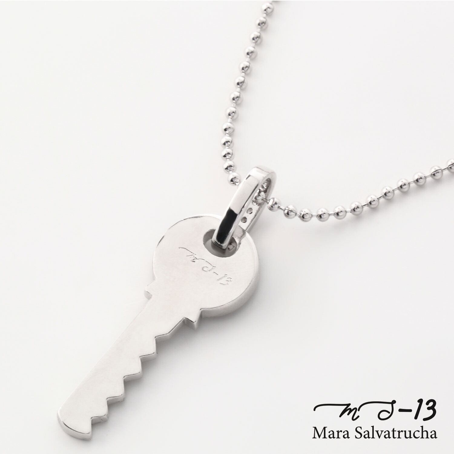 MS-13】K18GP パヴェ キーネックレス（ホワイトゴールド） | Gelry