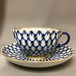 新品　Imperial Porcelain　コバルトネット　ティーカップ＆ソーサー　チューリップ　　IP333