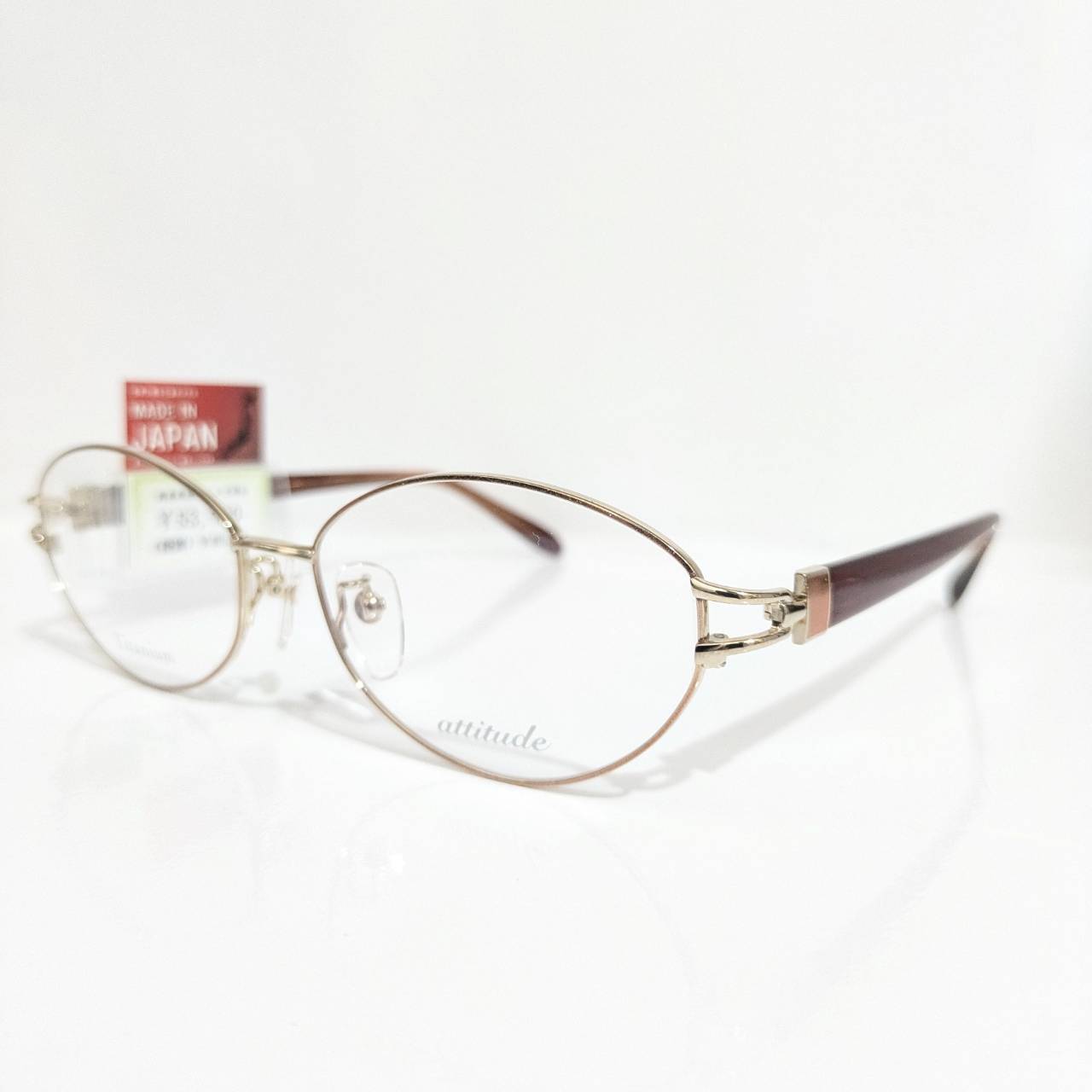 【attitude】オーバルメタルフレーム ゴールド