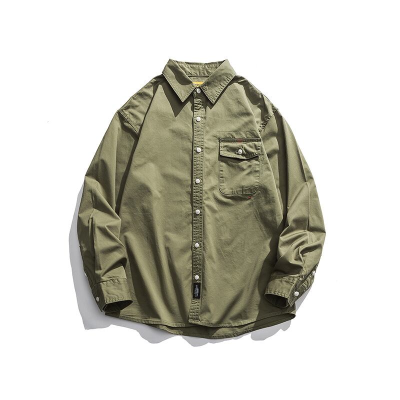 【新作】【送料無料】 Yidao、ヴィンテージ、春、新しいeseスタイル、オールマッチポケット、無地のカジュアルシャツ、流行のルーズトップボーイ-Alibaba スプリング 春物 ソリッドカラー ビンテージ hip6-161182030438986