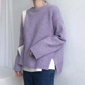 サイドスリットカラーニット　A0236