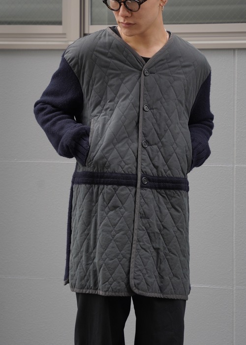 90's DRIES VAN NOTEN knit switching quilting cardigan