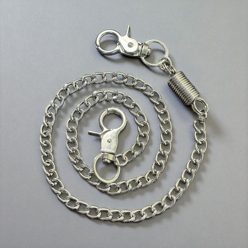 喜平 約cm ウォレットチェーン アメカジ 2クリップ シルバー kw18