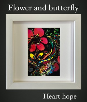 贈答用　Flower and butterfly プリント 18×18cm 箱付き