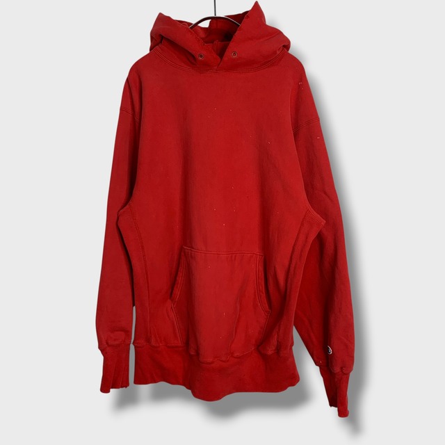 90s Champion リバースパーカー バックプリント XL ペンキ ボロ