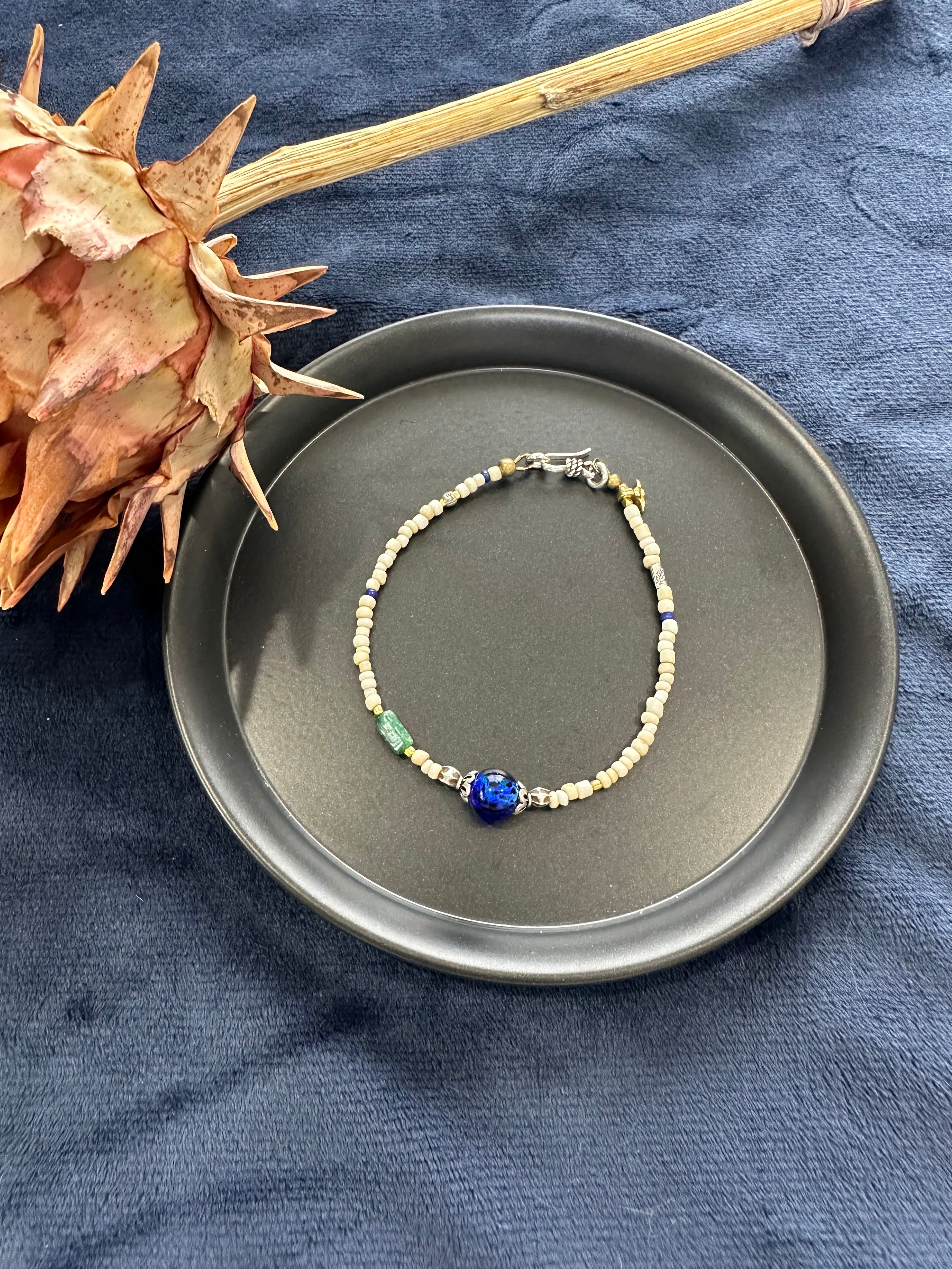 アイヌ玉とカレンシルバーのブレスレット （約21cm） | A.soruto