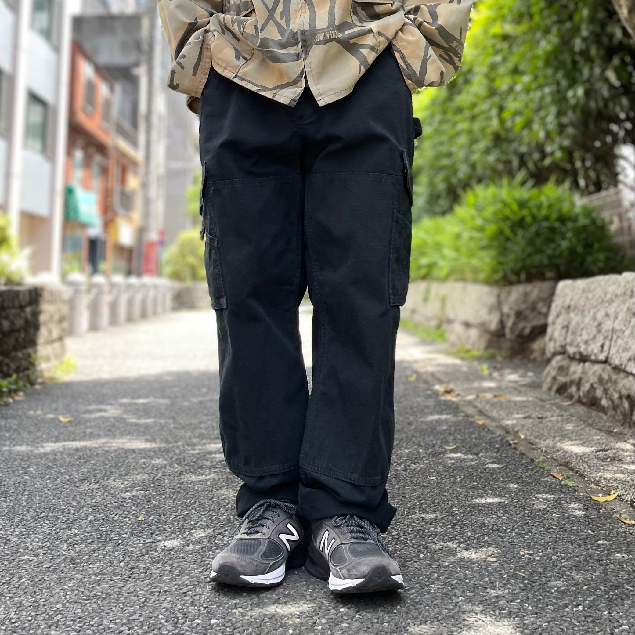 size:W程度 Carhartt カーハート カーゴパンツ ペインターパンツ ワークパンツ リップストップ ブラック 黒 古着 古着屋  高円寺 ビンテージ