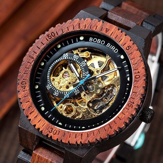 Wooden mechanical watch - Skeleton【BJ0018】 | BOBO BIRD JAPAN's