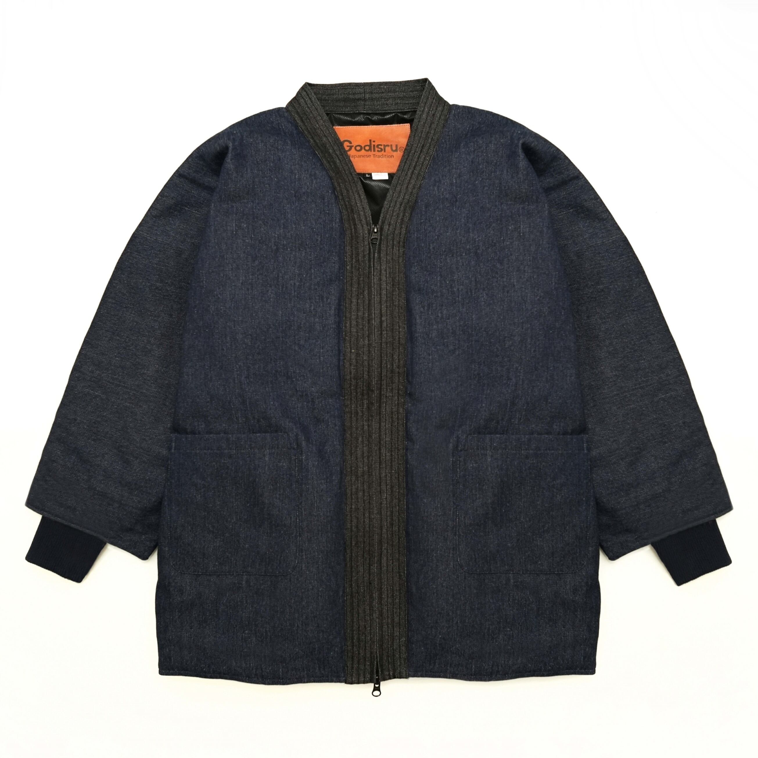 寒風寒波上等デニム半纏(ハンテン)NAVY×BLACK Editions | Godisru 寒風寒波上等デニム半纏(ハンテン)NAVY×BLACK Editions | Godisru