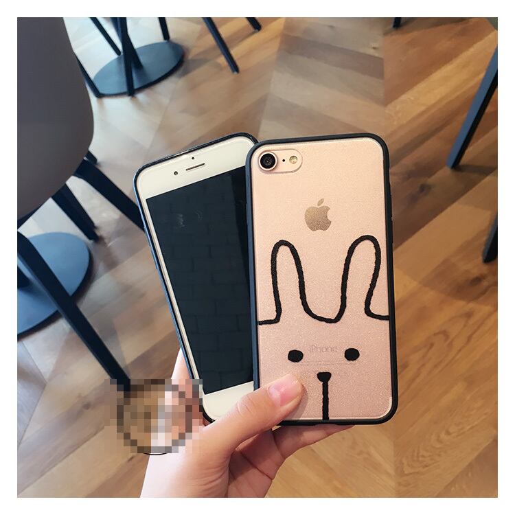iPhone7 背面カバー アイフォン7 スマホケース 可愛いすぎる！クリアケース うさぎ