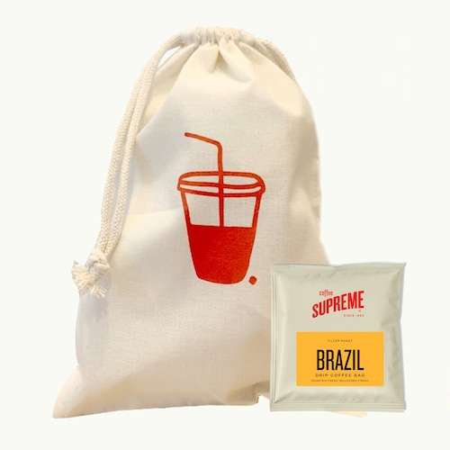 BRAZILコーヒードリップバッグ5個＆選べる巾着セット