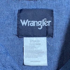 【Wrangler】ウエスタンデニムシャツ デニムシャツ ウエスタンシャツ ショルダーヨーク フラップポケット XL相当 ビッグシルエット 濃紺 ラングラー us古着