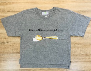 Spoon ( スプーン )  スリット付きTシャツ( ショート丈 )  ヘザーグレー