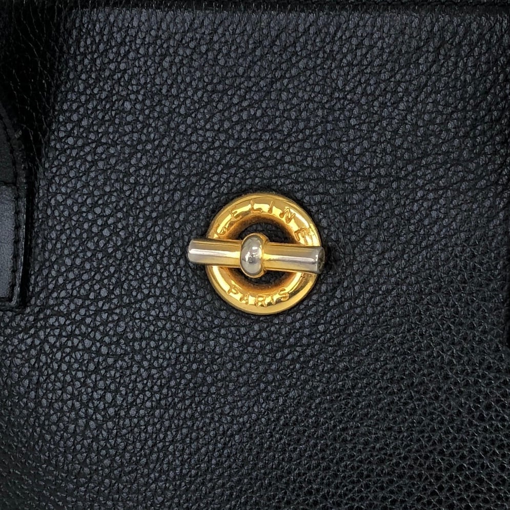 CELINE セリーヌ マンテル レザー ショルダーバッグ ブラック vintage