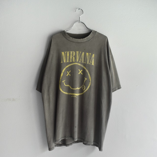 【VINTAGE】”NIRVANA” 90’s~ 『Smiley』Double Side Printed Rock T-shirt s/s