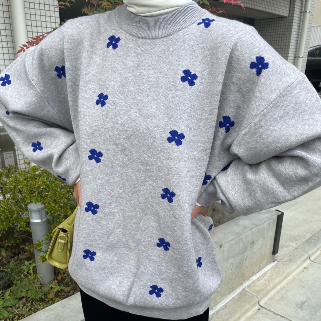 flower motif オーバーセーター_LN0195