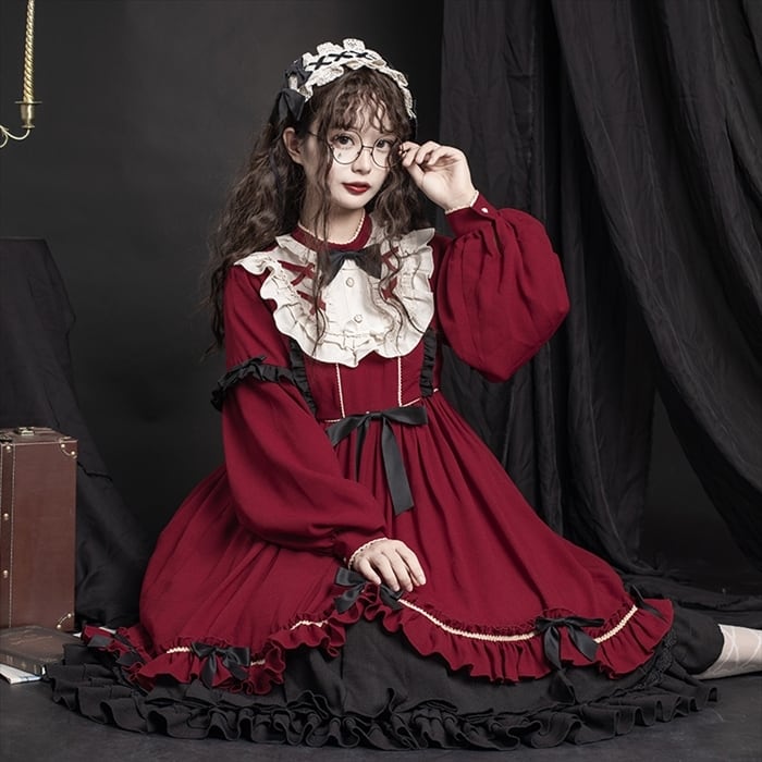 SEASONZ ロリータ クラロリ レトロ ワンピース ストラップ フリル フレンチドレス 姫系 夢かわいい フェス ろりぃた服