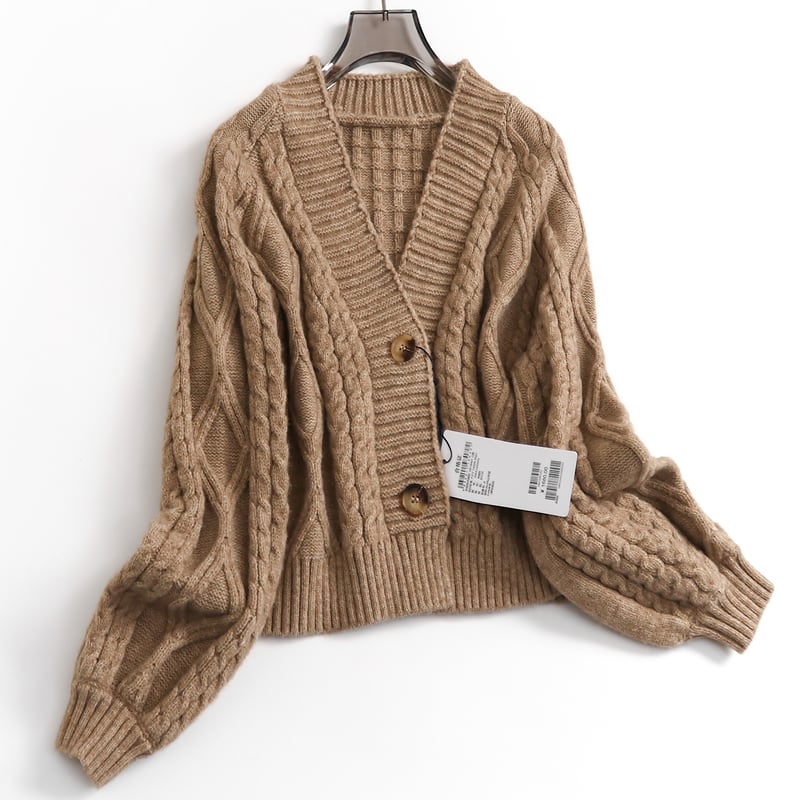 V-neck cable knit cardigan TO0794