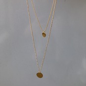 コイン 2連　ロング ゴールドネックレス　［GKN023］