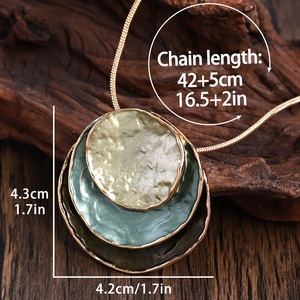 【2点セット】Colorful Three-layer Circle Necklace & Earrings / カラフル スリーレイヤー サークル ネックレス＆ピアス