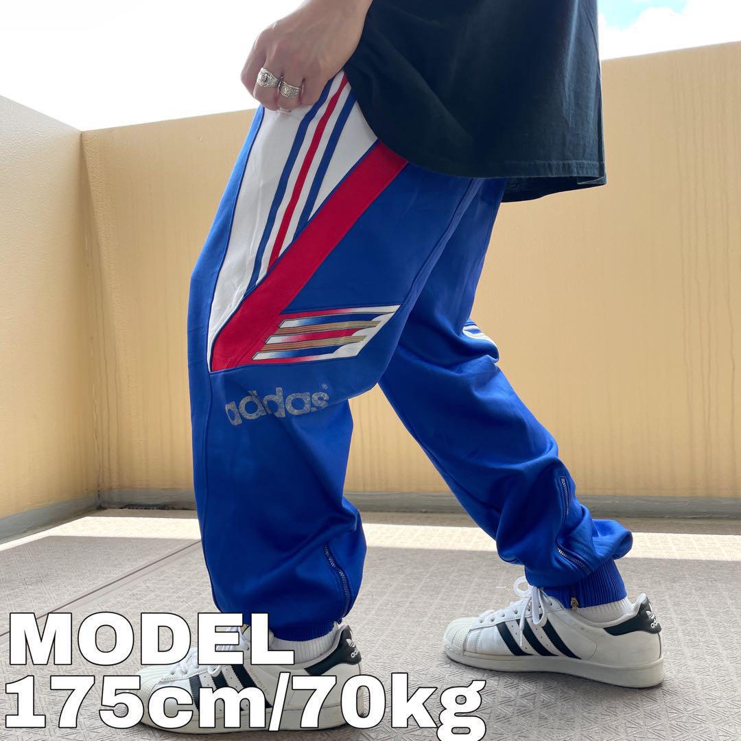 90ｓ　adidas　トラックパンツ　ジャージ　XO　刺繍ロゴ　デサント