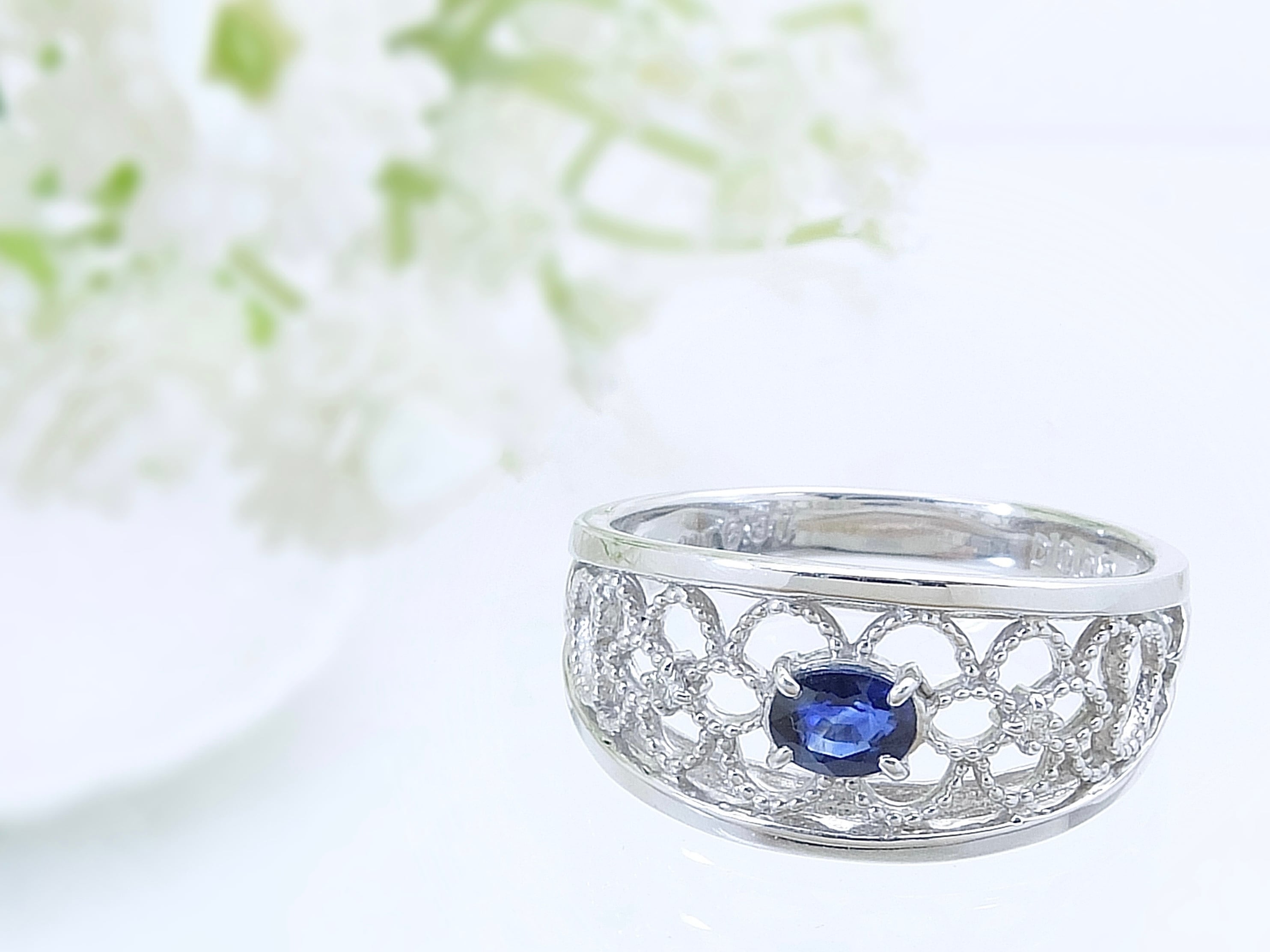 Pt サファイアダイヤモンドリング 0.31ct 14号 | ジュエリーシャレード