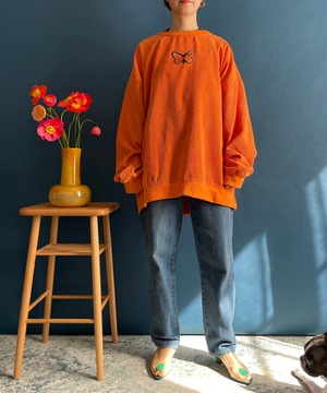 【送料無料】90's oversized orange pullover