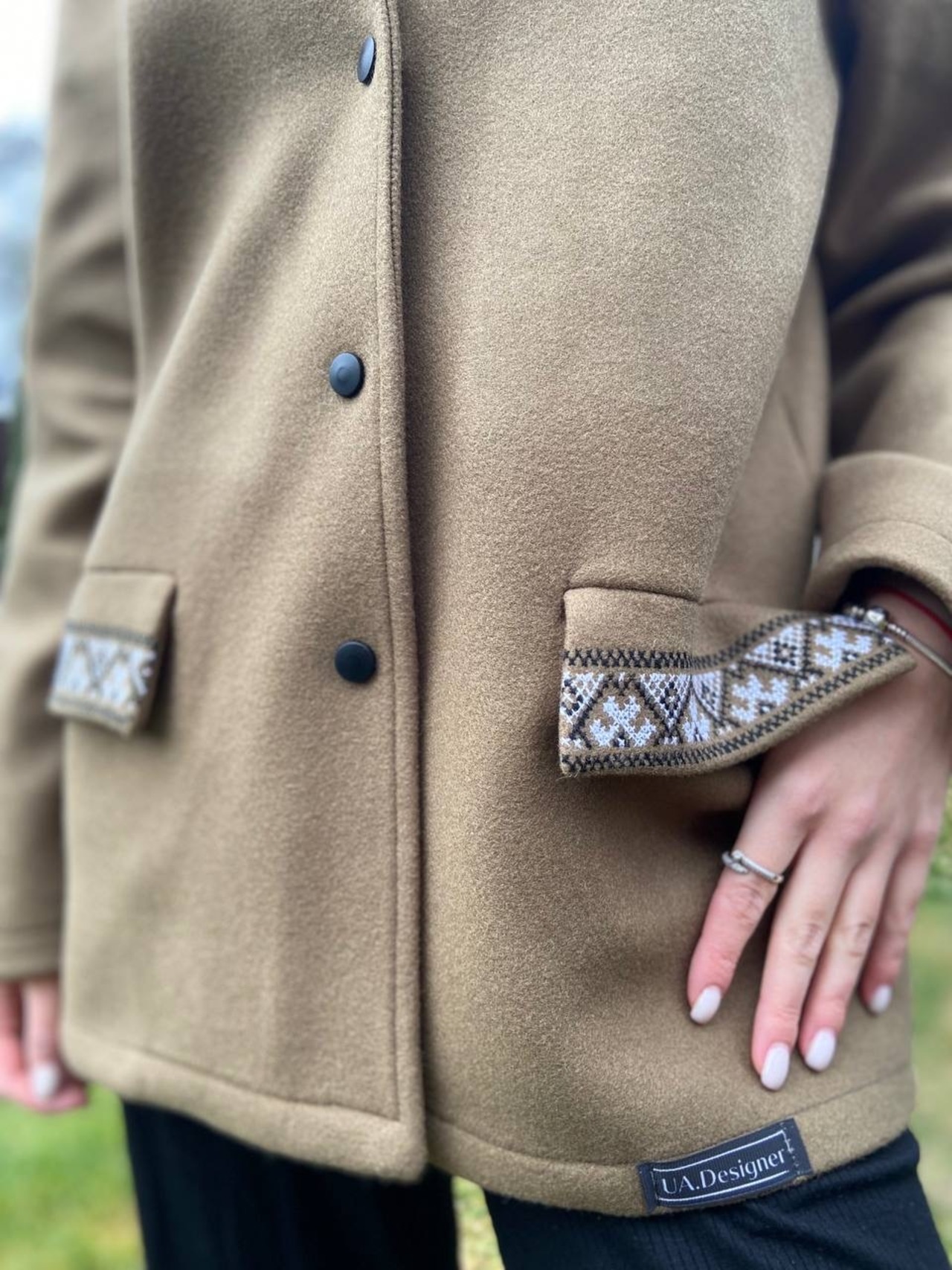 ウクライナ産カシミヤ手刺繍ジャケットコート　レディース - 10