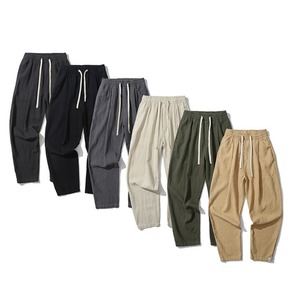 Linen Material Cropped Wide Pants ‐6col‐  A0598
