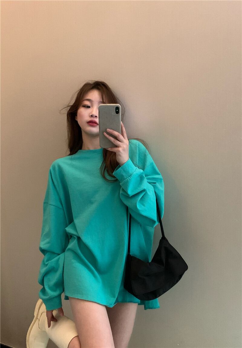 セーター Tシャツ レディーススプリングサマー薄手ルーズロングスタイルトップス 春物 夏物 ブラックストロベリース48213351483