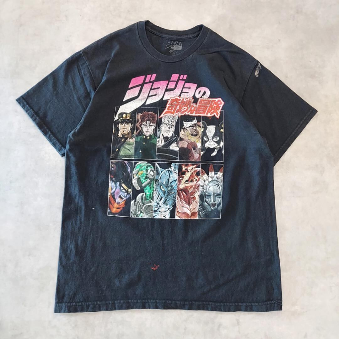 JOJO ジョジョの奇妙な冒険 プリントTシャツ アニメT L 黒 14264