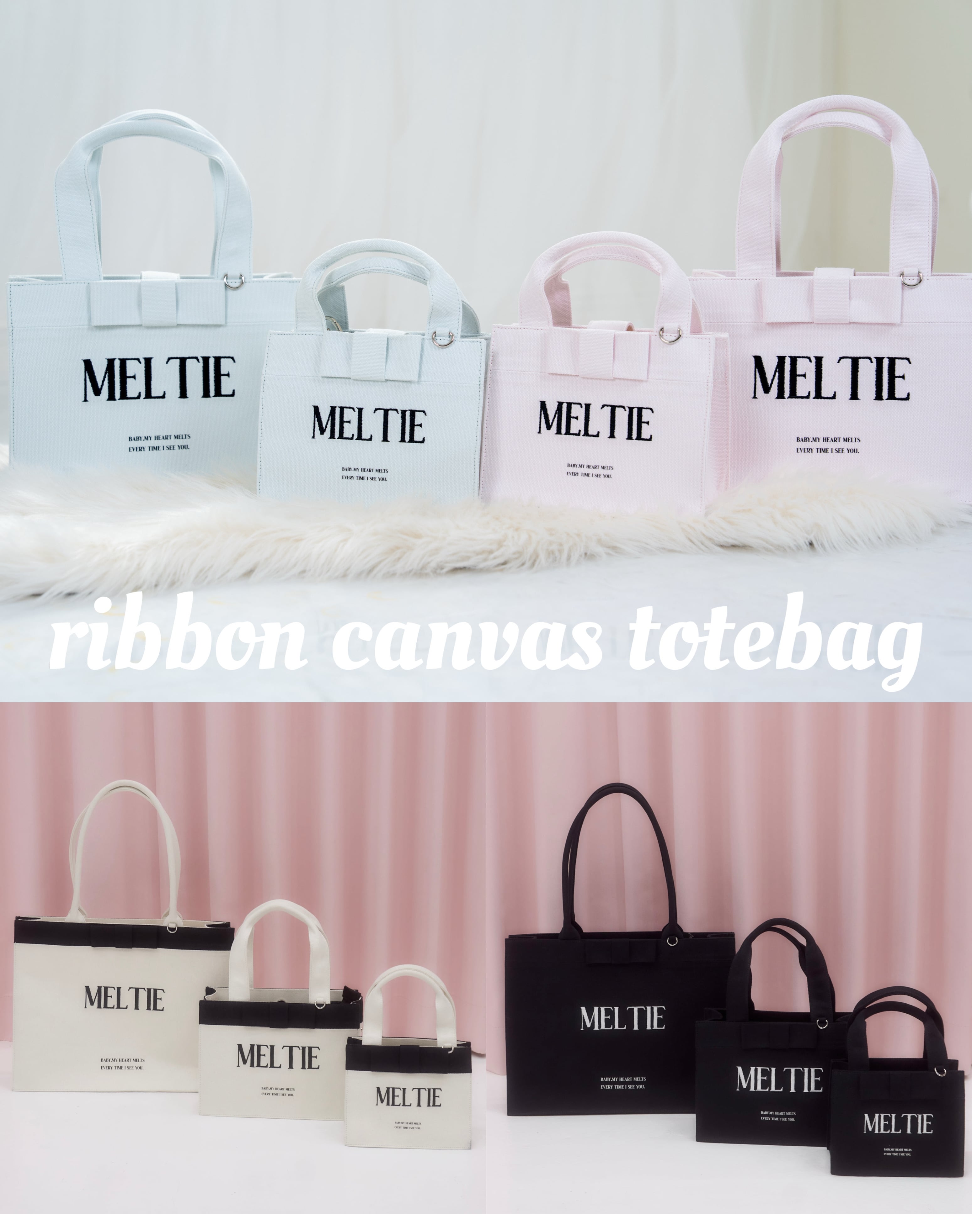 【New color】ribbon canvas tote bag〈MEDIUM〉