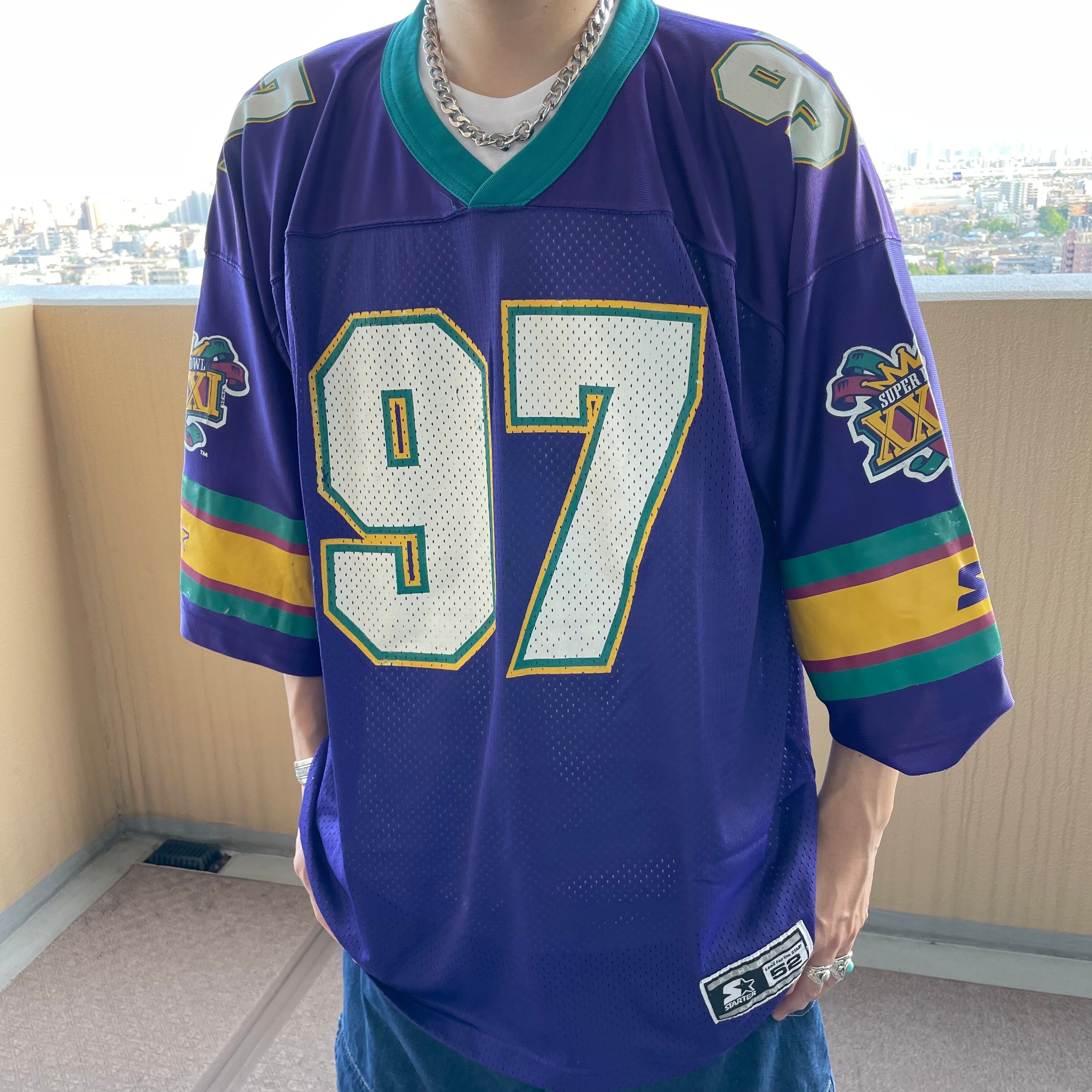 90s スターター スーパーボウル 紫パープル白 ゲームシャツ XL NFL | fuufu