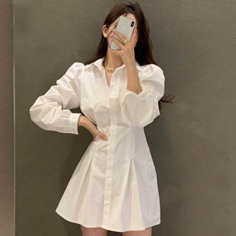 白 ワンピース 半袖 ミニ丈