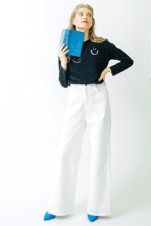 INDIMARK インディマーク ハイウエスト ワイドデニム ホワイト WJ039