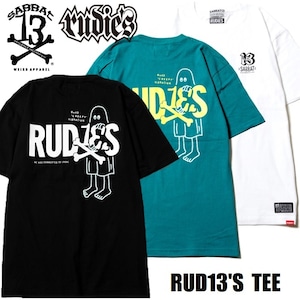 RUDIE'S × SABBAT13 / ルーディーズ × サバトサーティーン「RUD13'S T」限定コラボレーション Tシャツ 半袖 蓄光 黒 白 緑 ブラック ホワイト グリーン ターコイズ ゴースト オバケ メンズレディース パンク ロック PUNK ROCK バンド フェス ギフト無料 ステージ衣装 Rogia