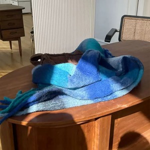 ビッグカラーチェック柄マフラー　1071