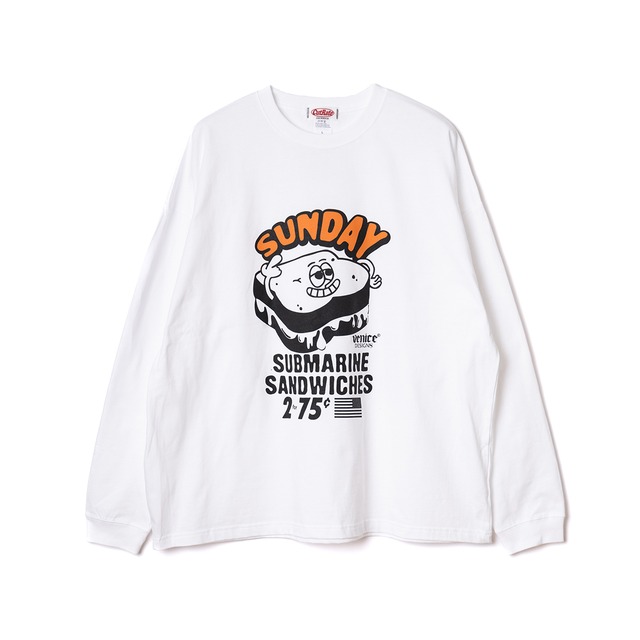 ×VENICE8 COFFEE HOUSE SUBMARINE SAND DROP SHOULDER L/S TEE