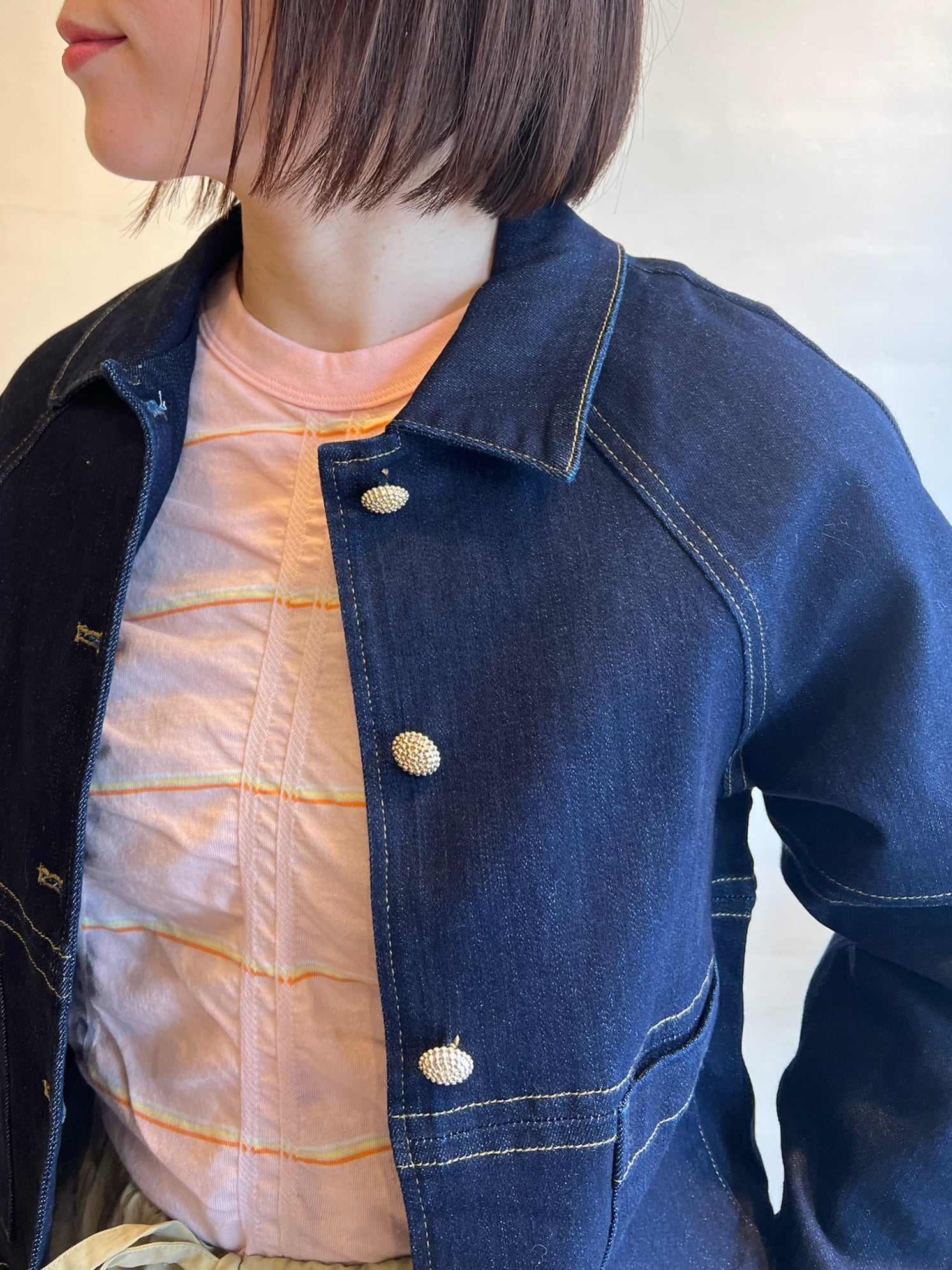 MARGAUX VINTAGE / 襟付きラグランスリーブGジャン | anouk