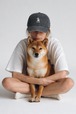 cheeky柴犬　vintage加工キャップ(black)